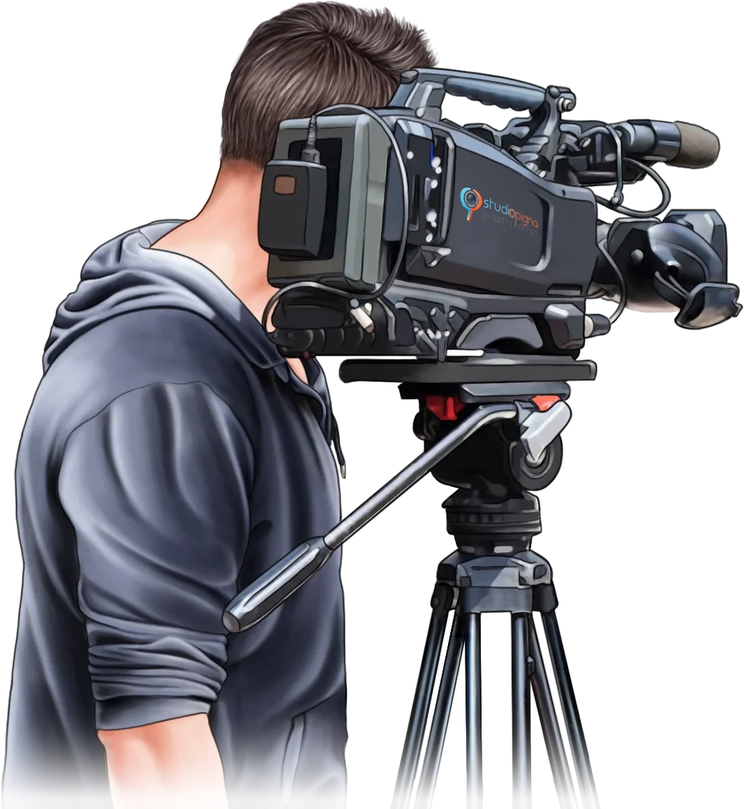 Cameramen di StudioPigna durante le riprese video professionali in studio e on location