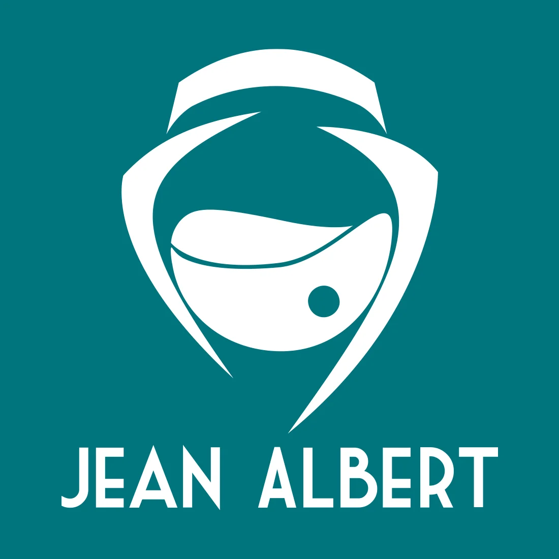 Logo Jean Albert su sfondo color petrolio, immagine di anteprima per il portfolio grafico