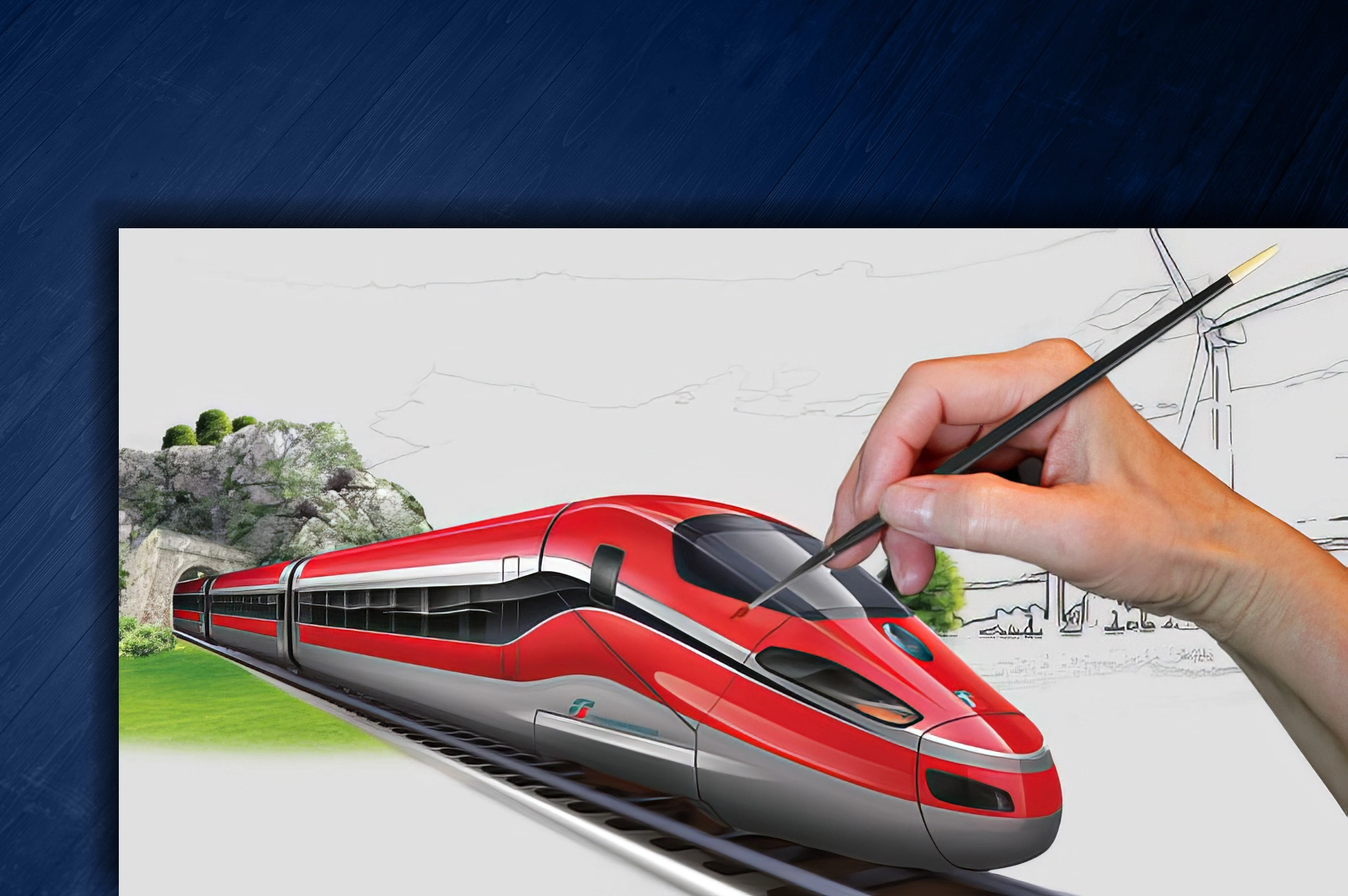 Servizi di illustrazione e brand identity, rappresentati da una freccia rossa dipinta a mano