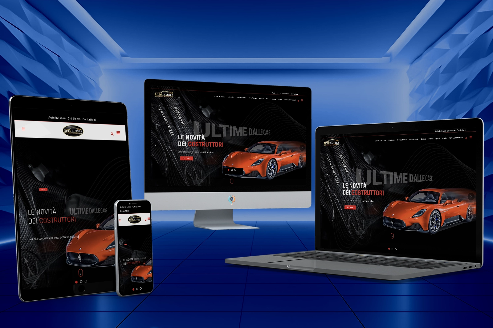 Illustrazione di vari dispositivi (smartphone, tablet, desktop) per rappresentare i servizi web responsive di Studio Pigna