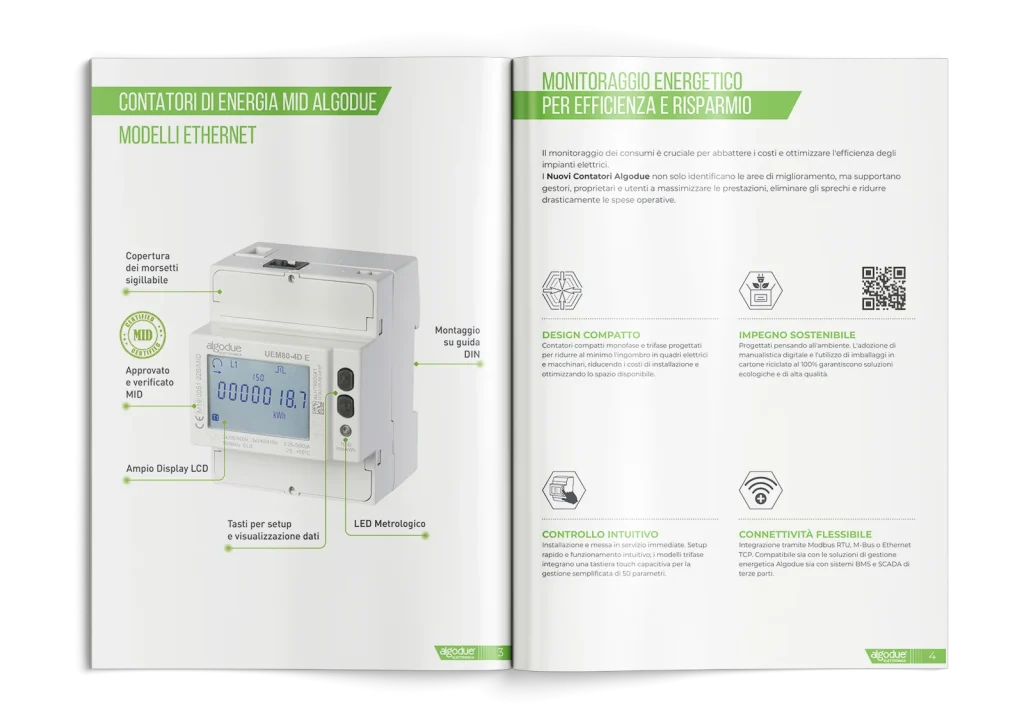 Doppia pagina interna catalogo prodotti Algodue